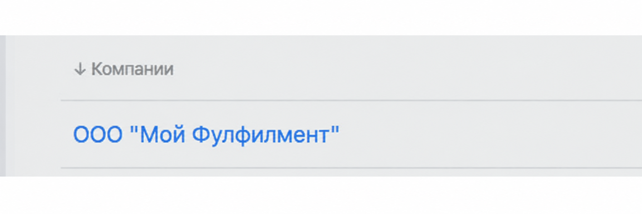 Выбор компании в MPFIT: обезличенная иллюстрация с названием ООО Мой Фулфилмент